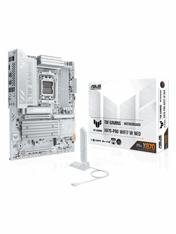 ASUS TUF GAMING X870-PRO WIFI7 W NEO Moderkort - AMD X870 - AMD AM5 - DDR5 RAM - ATX