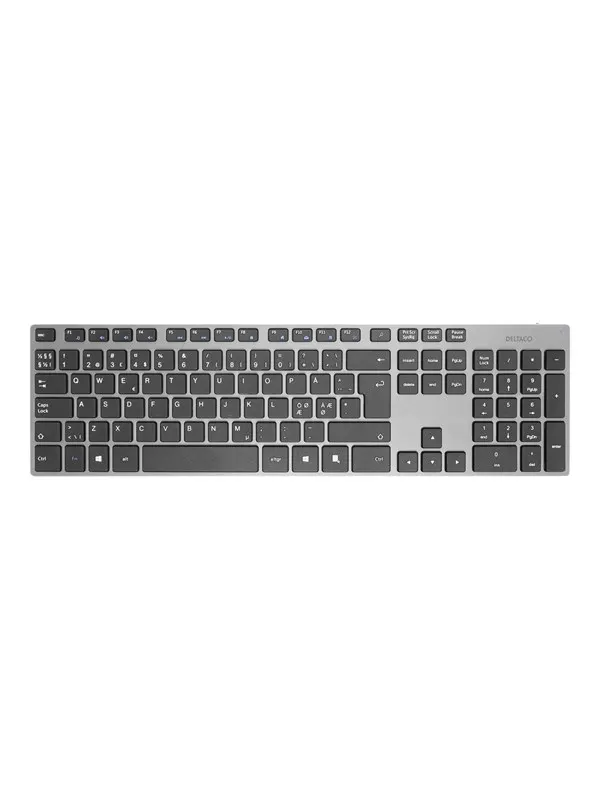 Deltaco Wireless Keyboard Dark Grey - Tangentbord - Nordisk - Grå