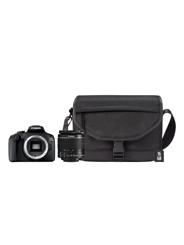 Canon EOS 2000D 18-55mm IS II + SB130 Bag + 16GB SD Card