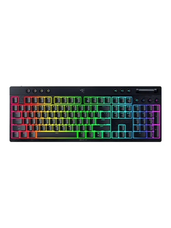 Razer BlackWidow V4 Low-Profile HyperSpeed - Yellow Mechanical (Smooth and Linear) - Gaming Tangentbord - Engelska (US) - Svart