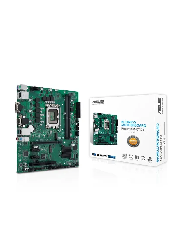ASUS PRO H610M-C D4-CSM Moderkort - Intel H610 - Intel LGA1700 - DDR4 RAM - Micro-ATX