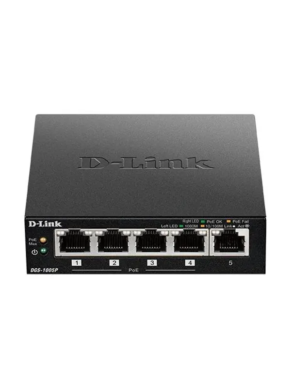 D-Link DGS-1005P 5-Port Desktop Gigabit PoE+ Switch (60W)