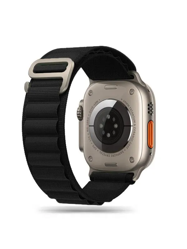 Tech-Protect Nylon Pro Strap for Apple Watch 4 / 5 / 6 / 7 / 8 / 9 / SE / Ultra 1 / 2 (42 / 44 / 45 / 49 mm) - Black