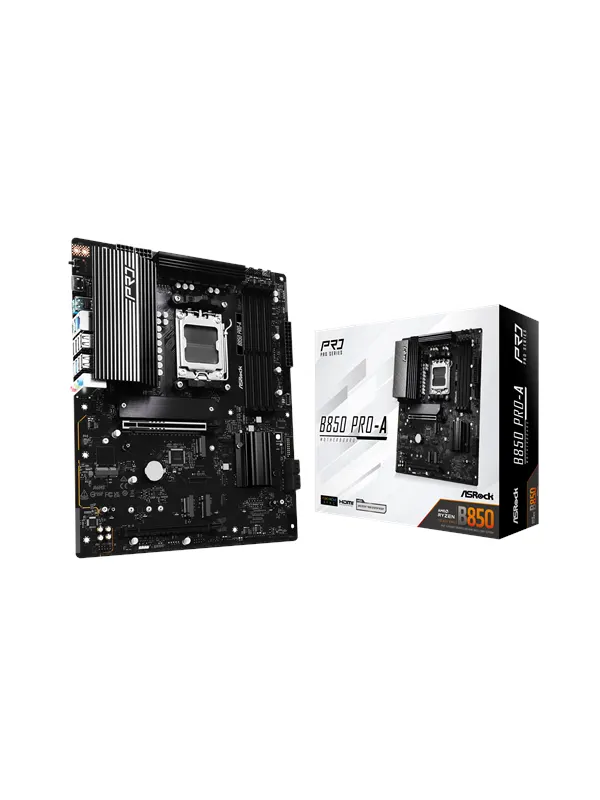 ASRock B850 Pro-A Moderkort - AMD B850 - AMD AM5 - DDR5 RAM - ATX