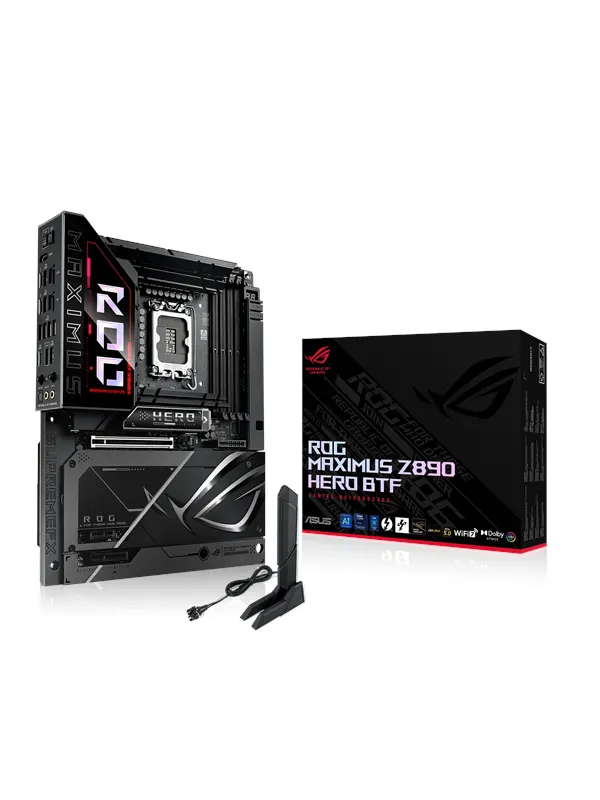 ASUS ROG MAXIMUS Z890 HERO BTF Moderkort - Intel Z890 - Intel LGA1851 - DDR5 RAM - ATX (BTF Standard)