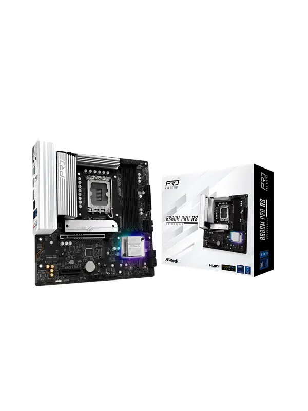 ASRock B860M Pro RS Moderkort - Intel B860 - Intel LGA1851 - DDR5 RAM - Micro-ATX