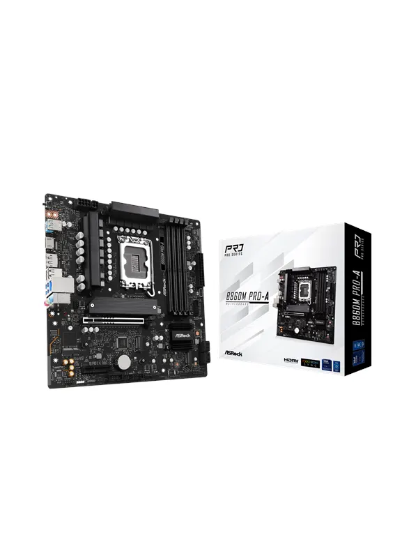 ASRock B860M Pro-A Moderkort - Intel B860 - Intel LGA1851 - DDR5 RAM - Micro-ATX