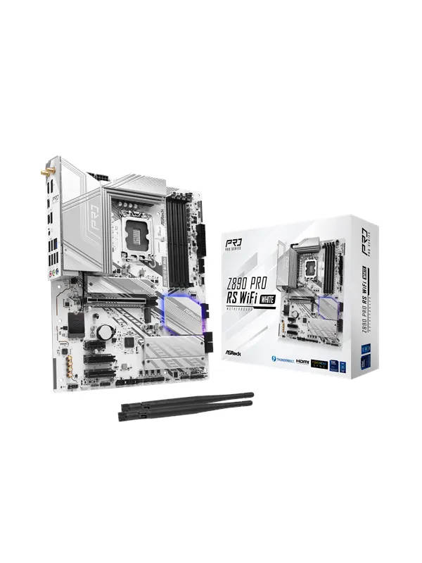 ASRock Z890 PRO RS WIFI WHITE Moderkort - Intel Z890 - Intel LGA1851 - DDR5 RAM - ATX