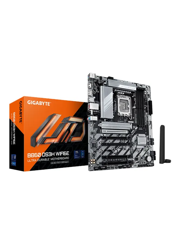 GIGABYTE B860 DS3H WIFI6E Moderkort - Intel B860 - Intel LGA1851 - DDR5 RAM - ATX
