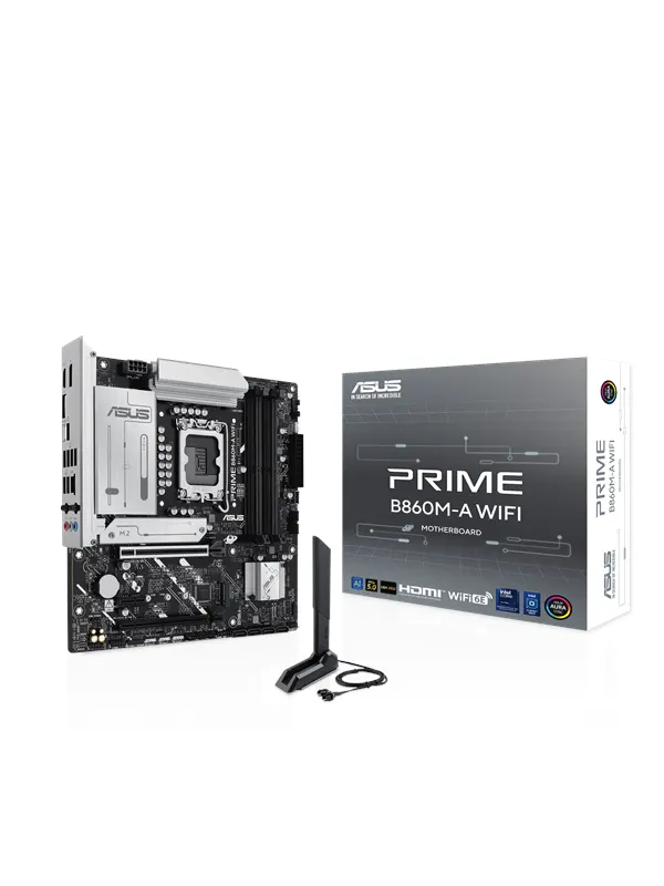 ASUS PRIME B860M-A WIFI Moderkort - Intel B860 - Intel LGA1851 - DDR5 RAM - Micro-ATX