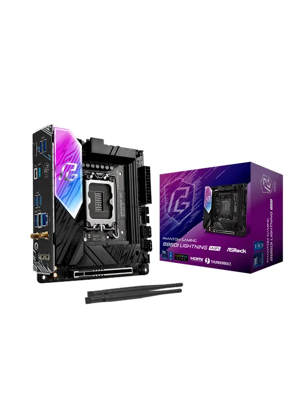 ASRock B860I Lightning WiFi Moderkort - Intel B860 - Intel LGA1851 - DDR5 RAM - Mini-ITX