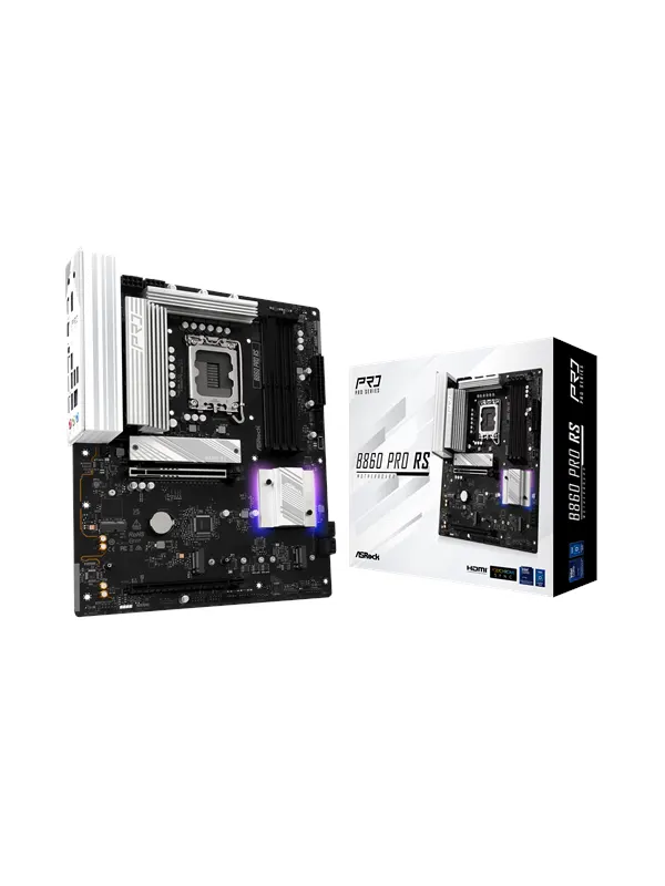ASRock B860 Pro RS Moderkort - Intel B860 - Intel LGA1851 - DDR5 RAM - ATX