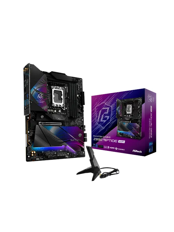 ASRock Z890 RIPTIDE WIFI Moderkort - Intel Z890 - Intel LGA1851 - DDR5 RAM - ATX