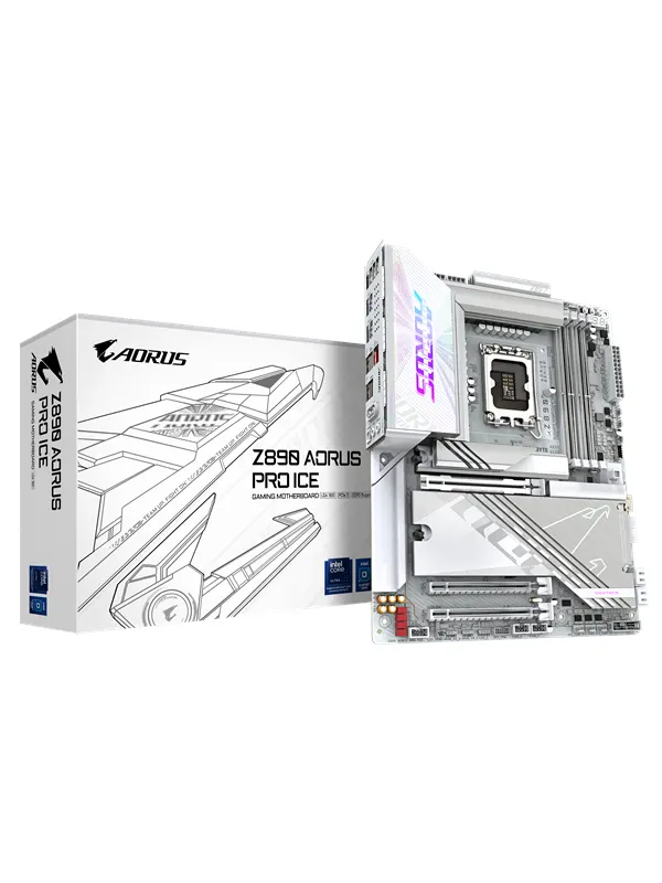 GIGABYTE Z890 AORUS PRO ICE Moderkort - Intel Z890 - Intel LGA1851 - DDR5 RAM - ATX
