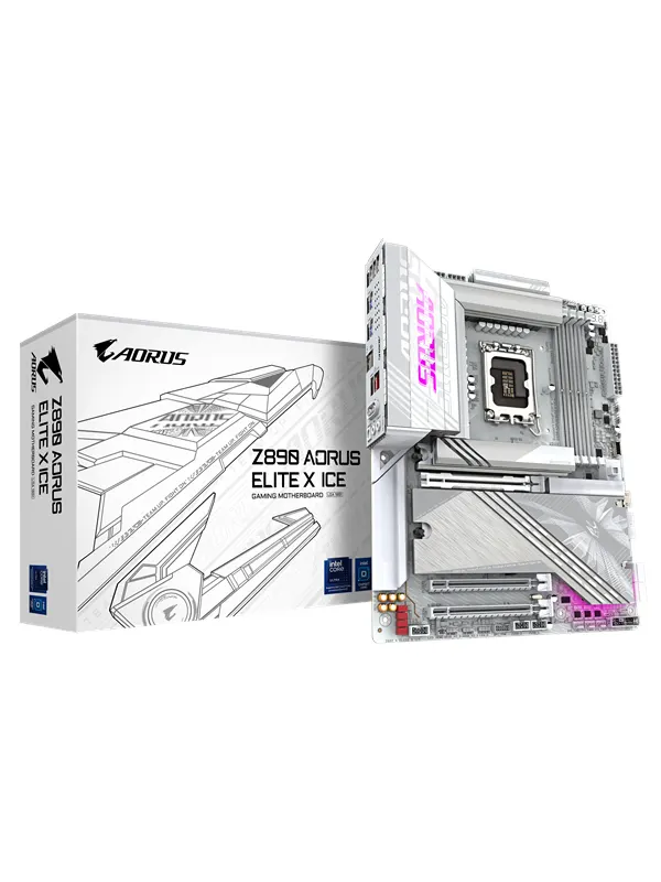 GIGABYTE Z890 AORUS ELITE X ICE Moderkort - Intel Z890 - Intel LGA1851 - DDR5 RAM - ATX