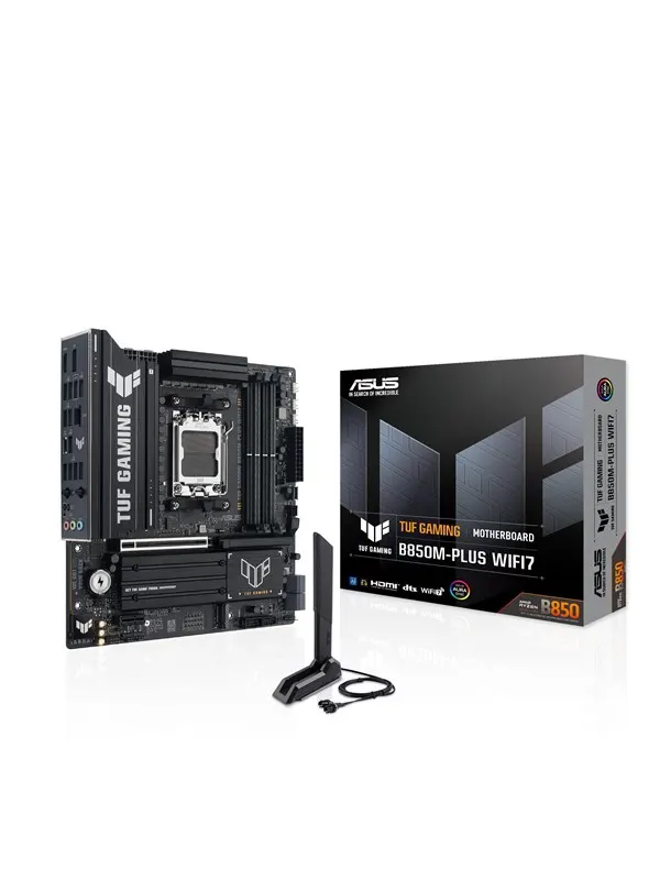 ASUS TUF GAMING B850M-PLUS WIFI7 Moderkort - AMD B850 - AMD AM5 - DDR5 RAM - Micro-ATX