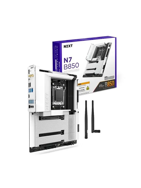 NZXT N7 B850 Moderkort - AMD B850 - AMD AM5 - DDR5 RAM - ATX