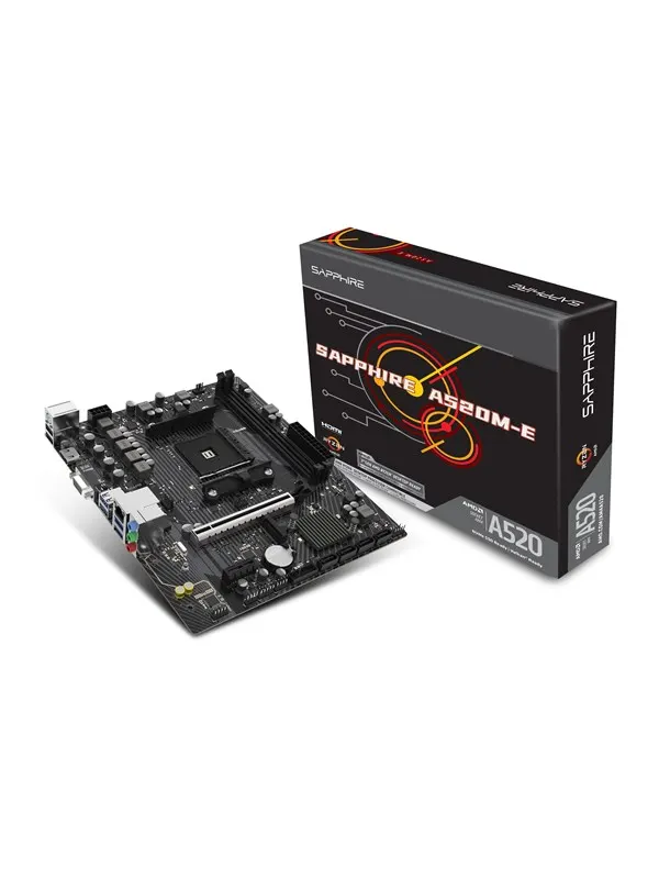 Sapphire A520M-E Moderkort - AMD A520 - AMD AM4 - DDR4 RAM - Micro-ATX