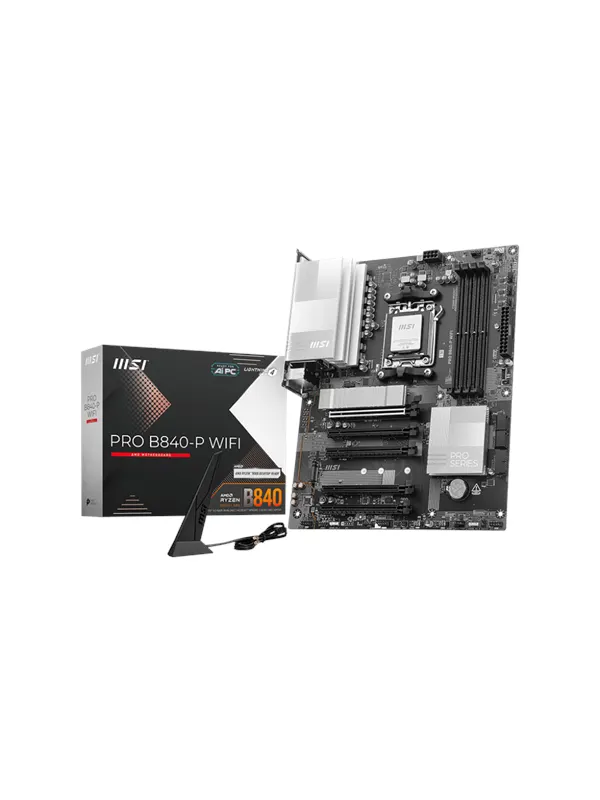 MSI PRO B840-P WIFI Moderkort - AMD B840 - AMD AM5 - DDR5 RAM - ATX