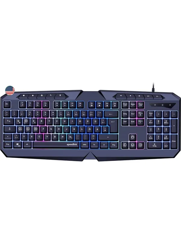 Speed-Link LUDICIUM RGB Rainbow - Gaming Tangentbord - Engelska (US) - Svart