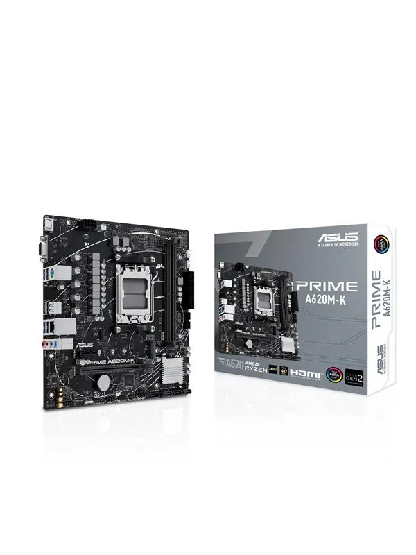 ASUS PRIME A620M-K Moderkort - AMD A620 - AMD AM5 - DDR5 RAM - Micro-ATX