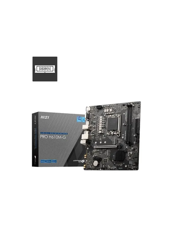 MSI PRO H610M-G Moderkort - Intel H610 - Intel LGA1700 - DDR5 RAM - Micro-ATX