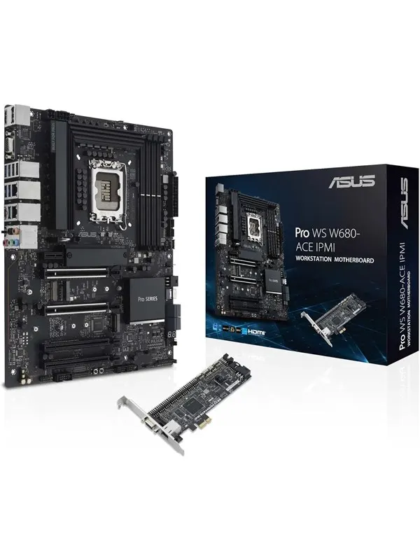 ASUS PRO WS W680-ACE IPMI Moderkort - Intel W680 - Intel LGA1700 - DDR5 RAM - ATX
