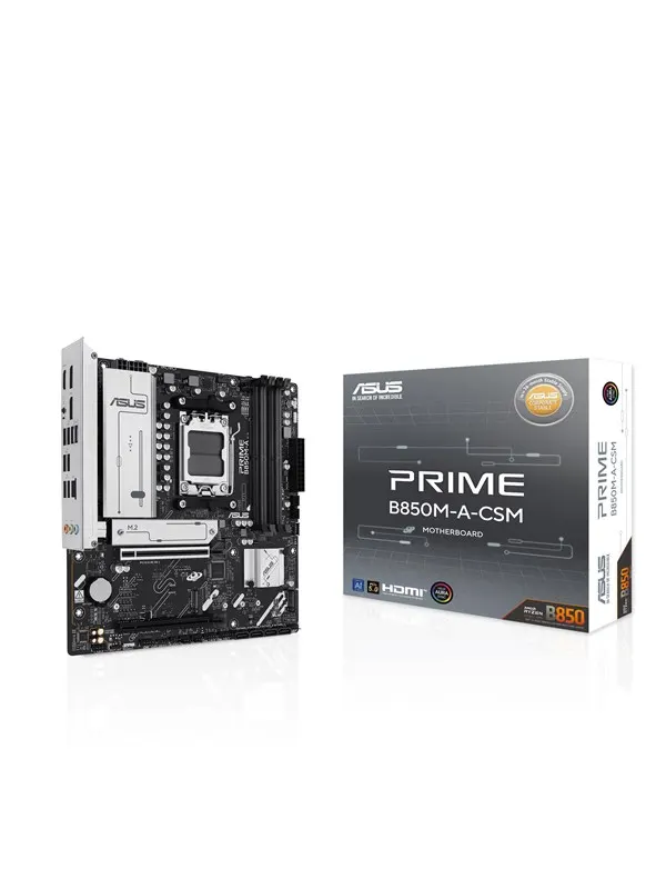 ASUS PRIME B850M-A-CSM Moderkort - AMD B850 - AMD AM5 - DDR5 RAM - Micro-ATX