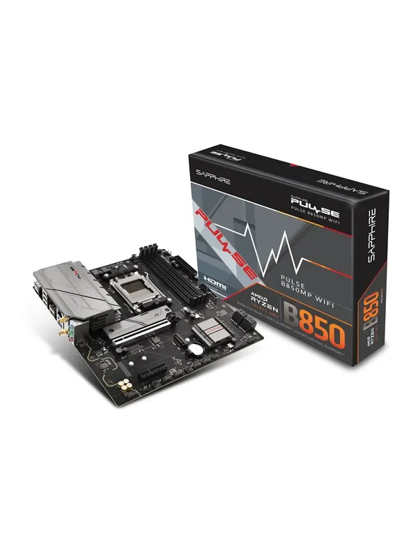 Sapphire PULSE B850M WIFI Moderkort - AMD B850 - AMD AM5 - DDR5 RAM - Micro-ATX