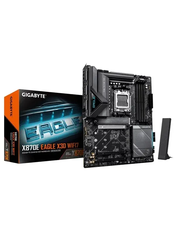 GIGABYTE X870E EAGLE X3D WIFI7 Moderkort - AMD X870E - AMD AM5 - DDR5 RAM - ATX