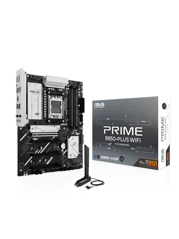 ASUS PRIME B850-PLUS WIFI Moderkort - AMD B850 - AMD AM5 - DDR5 RAM - ATX