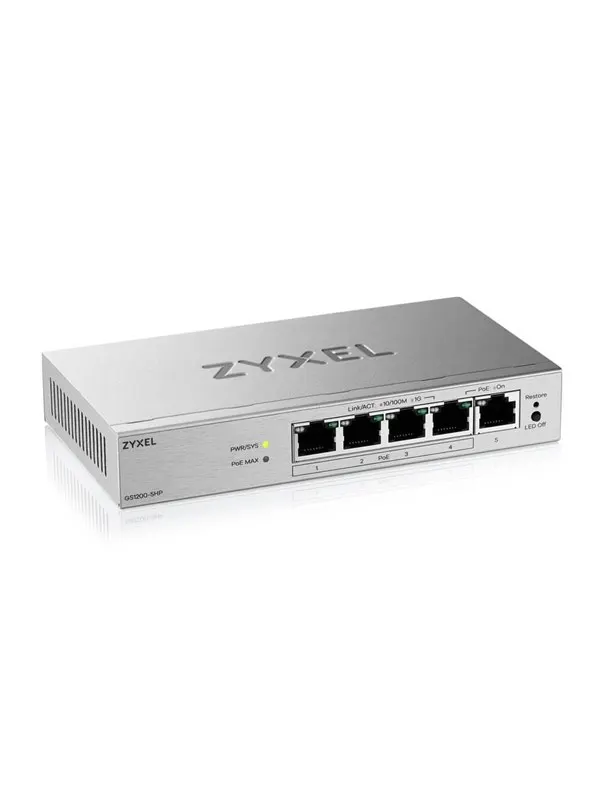 ZyXEL GS1200-5HPV3 5-Port Web Managed Gigabit Switch