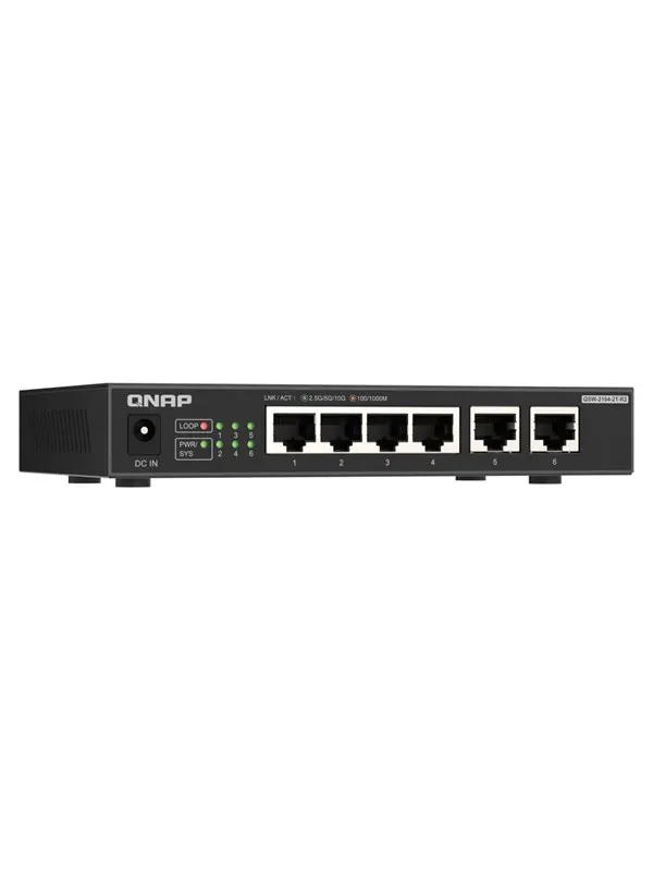 QNAP QSW-2104-2T-R2 6-Port Switch (4-port 2.5GbE and 2-port 10GbE)