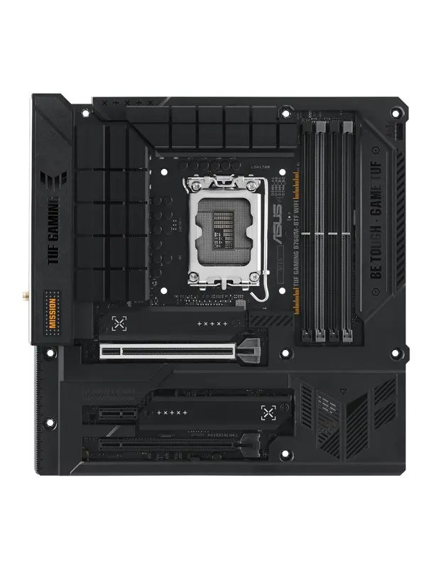 ASUS TUF GAMING B760M-BTF WIFI Moderkort - Intel B760 - Intel LGA1700 - DDR5 RAM - Micro-ATX (BTF Standard)