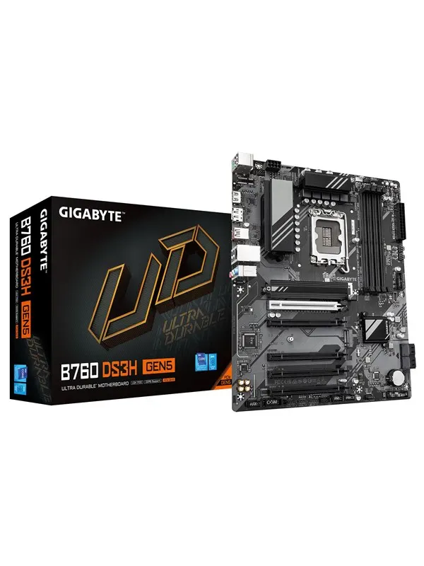 GIGABYTE B760 DS3H GEN5 Moderkort - Intel B760 - Intel LGA1700 - DDR5 RAM - ATX