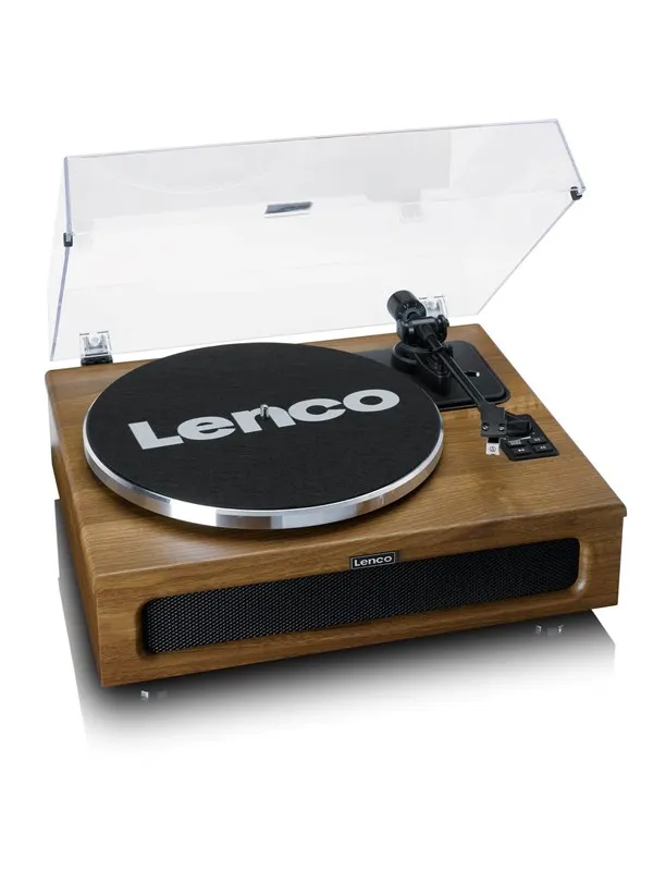 Lenco LS-410WA - Record Player with 4 built-in speakers - Wood - Skivspelare