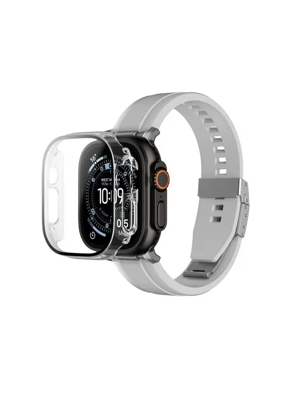 AmazingThing Radix Glass Screen Protector with Case for Apple Watch UItra 3 49mm - Clear