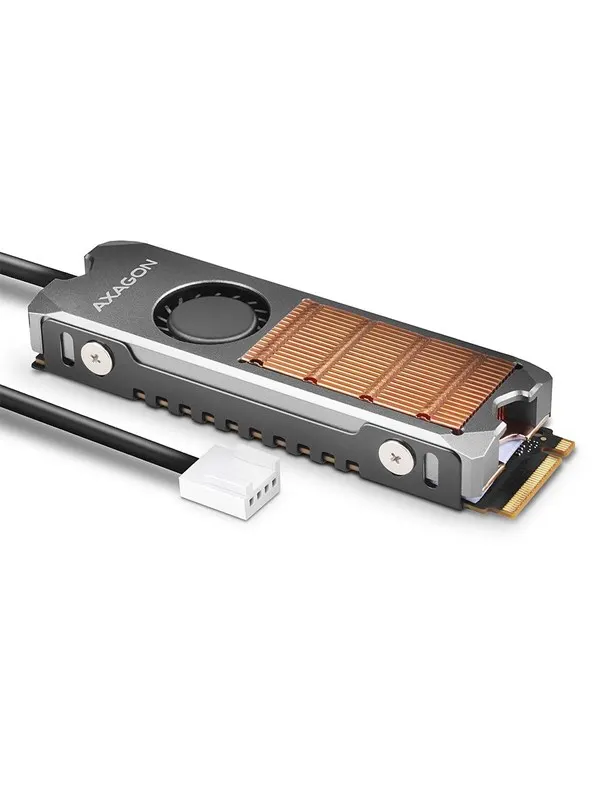 AXAGON Kylfläns i koppar med fläkt för M.2 SSD