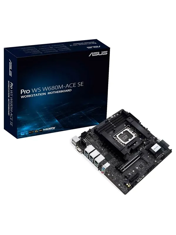 ASUS PRO WS W680M-ACE SE Moderkort - Intel W680 - Intel LGA1700 - DDR5 RAM - Micro-ATX