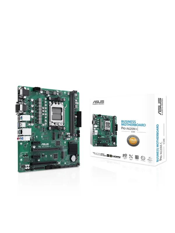 ASUS Pro A620M-C-CSM Moderkort - AMD B650 - AMD AM5 - DDR5 RAM - Micro-ATX