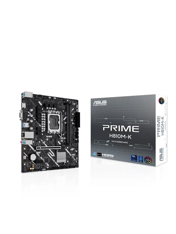 ASUS PRIME H810M-K Moderkort - Intel H810 - Intel LGA1851 - DDR5 RAM - Micro-ATX