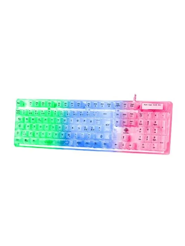 Deltaco GAMING DK250 Transparent Membrane Keyboard - Gaming Tangentbord - Nordisk - Transparent