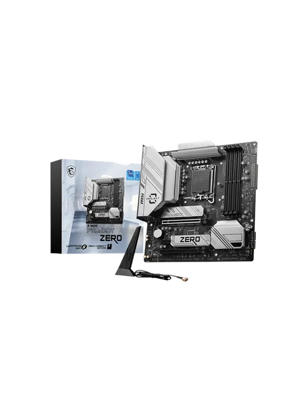 MSI B760M PROJECT ZERO Moderkort - Intel B760 - Intel LGA1700 - DDR5 RAM - ATX