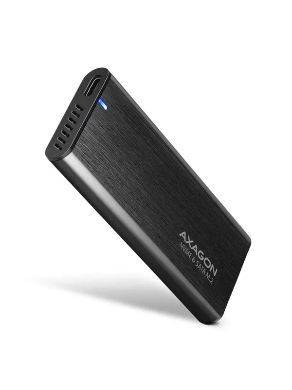 AXAGON SuperSpeed USB-C 10 Gbps Raw Box för NVMe & SATA M.2 SSD