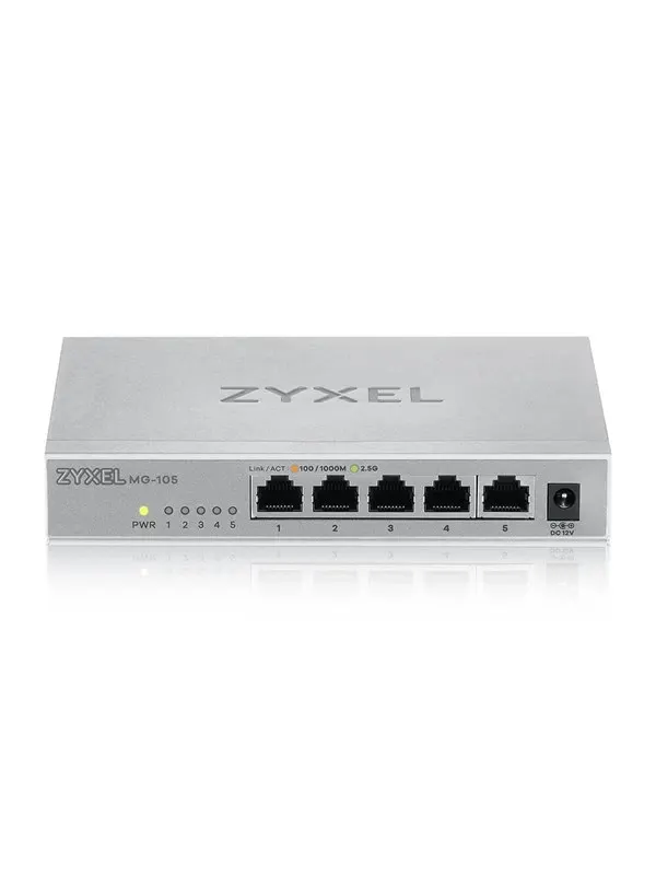 ZyXEL XMG-105 5-Port 2.5G Unmanaged Switch with 10G Uplink