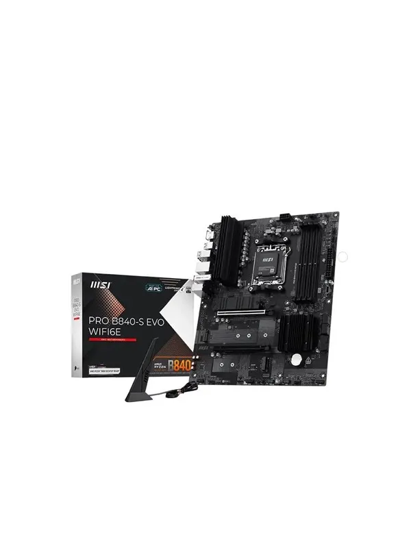 MSI PRO B840-S EVO WIFI6E Moderkort - AMD B840 - AMD AM5 - DDR5 RAM - ATX