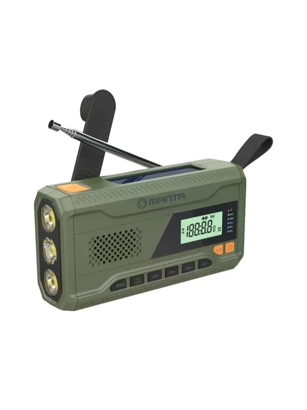Manta Portable Emergency Radio - FM - Mono - Grön