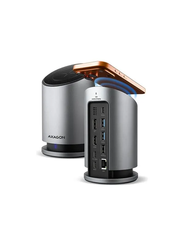 AXAGON HMC-WL9 - dockningsstation - USB-C 3.2 Gen 2 / Thunderbolt 3 / Thunderbolt 4 / Thunderbolt 5 - HDMI DP - 1GbE