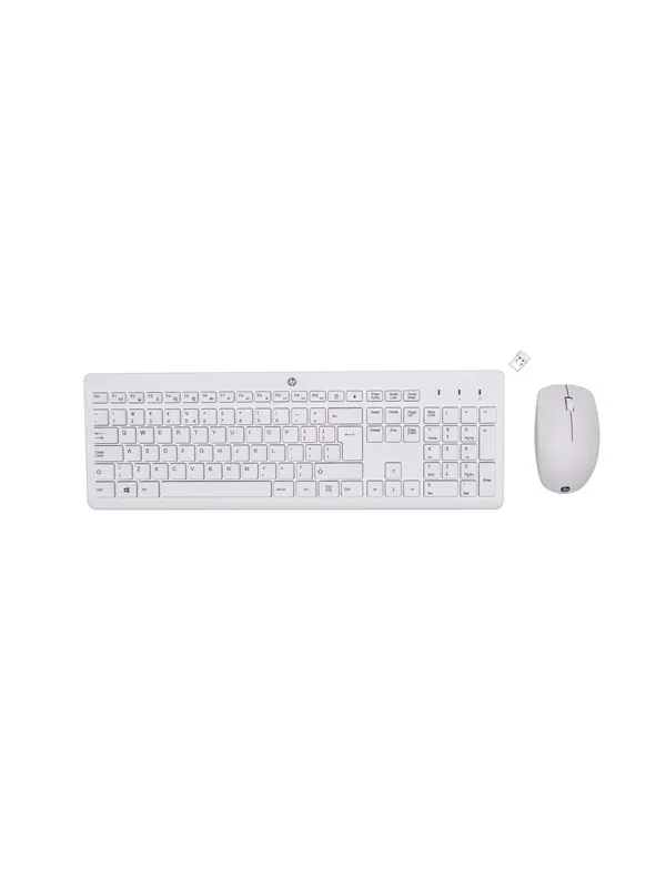 HP 230 Wireless Mouse and Keyboard Combo EU English - Tastatur & Mus set - Engelska - Vit