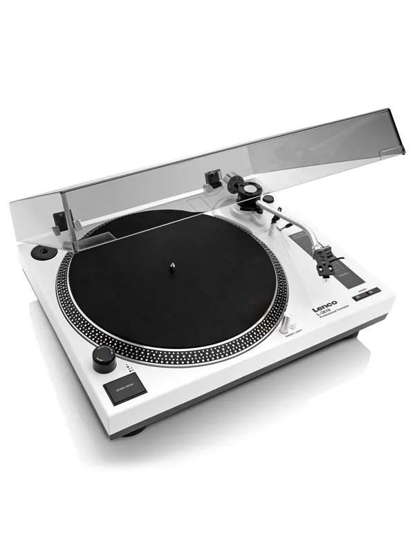 Lenco L-3810WH - Direct-drive Record Player with USB/PC encoding - White - Skivspelare White
